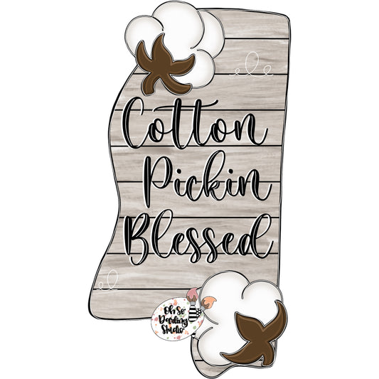 Mississippi  Cotton Pickin Blessed Template