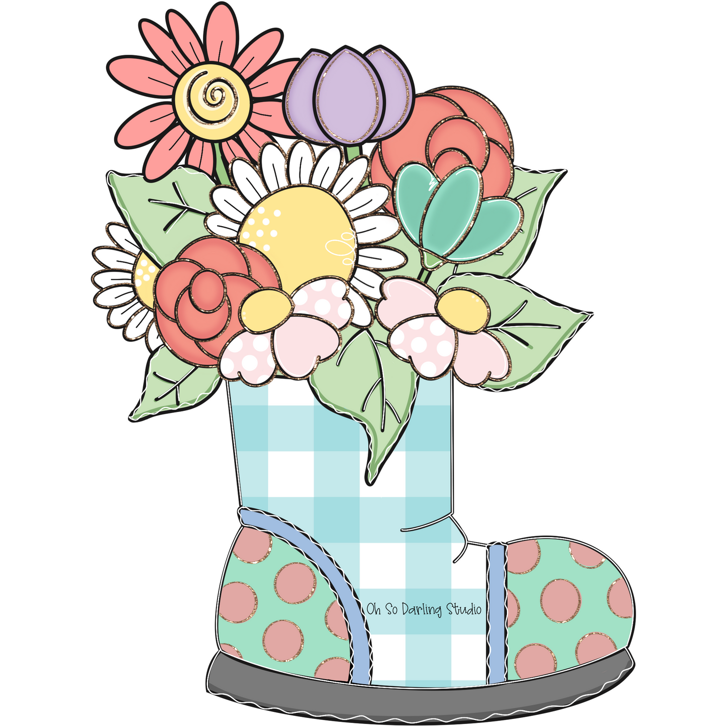 Floral Boot Template