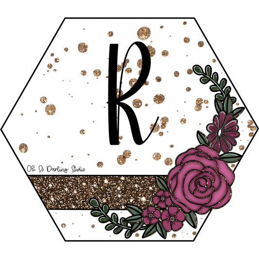 Floral Hexagon Template