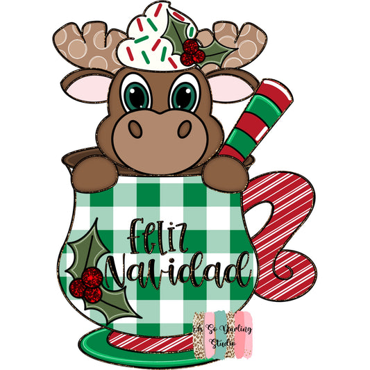 Hot Cocoa Christmas Moose Template